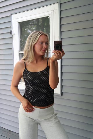 Black Polka Dot Strap Cami