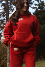 Load image into Gallery viewer, Happy Camp3r Pomegranate Red Puff Series Hoodie
