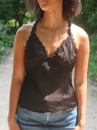 Black Lace Halter Top