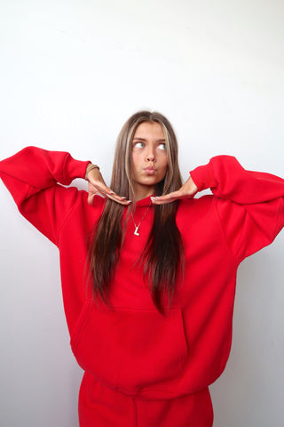 Red Staple Oversized Hoodie