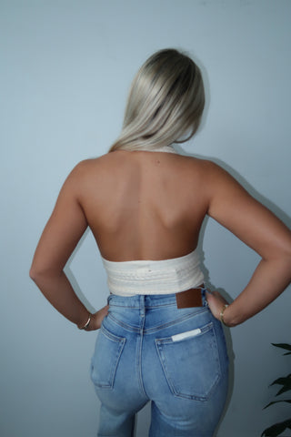 Cream Knit Halter Top