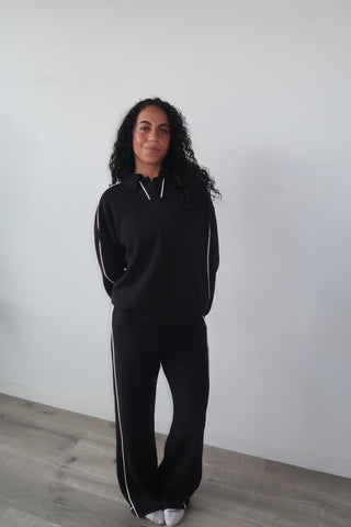 Modal Black Side Stripe Crewneck