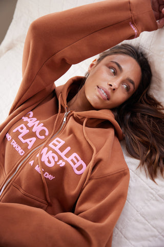 The Mayfair Group "Canceled Plans & Taking A Me Day" Zip-Up Hoodie