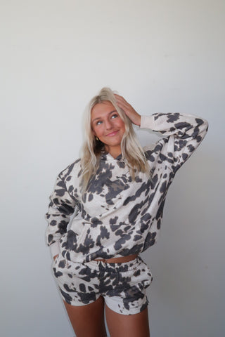 Cow Print Sweat Shorts