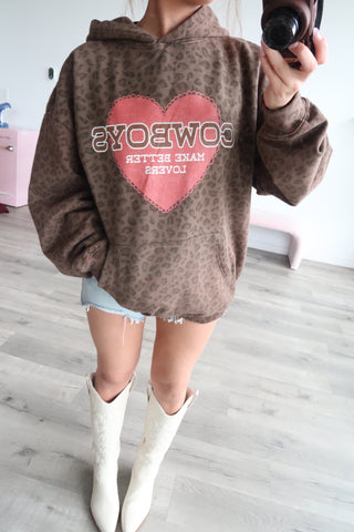 Leopard Heart “Cowboys Make Better Lovers” Hoodie
