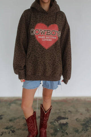 Leopard Heart “Cowboys Make Better Lovers” Hoodie