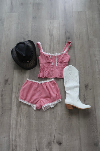 Red Gingham Bloomer Shorts