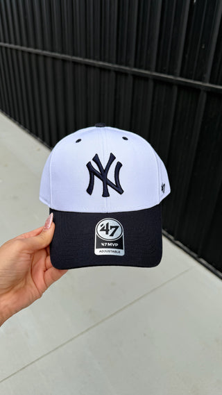 Natural Black Two Tone New York Yankees 47’ Brand Baseball Hat - MVP Adjustable