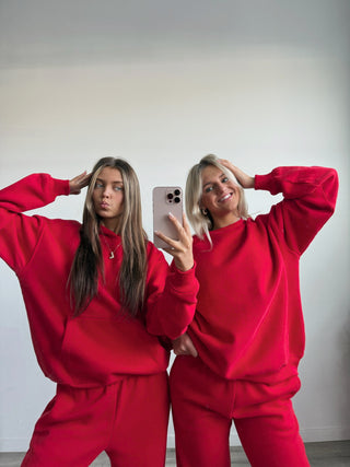 Red Staple Oversized Crewneck