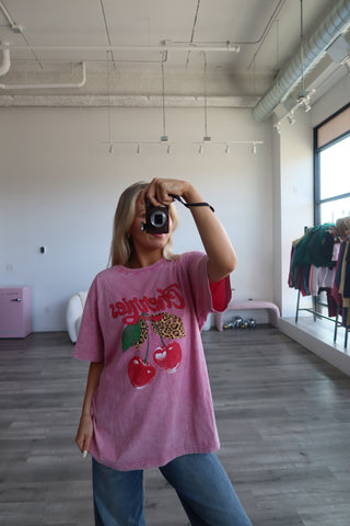 Cherries Oversized Graphic T-Shirt