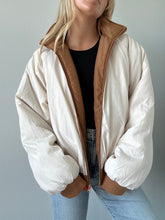 Load image into Gallery viewer, Mocha/Ivory Reversible Puffer Jacket
