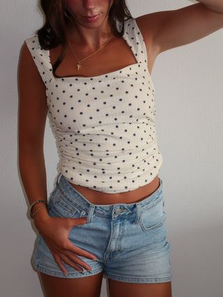 Polka Dot Square Neck Tank Top