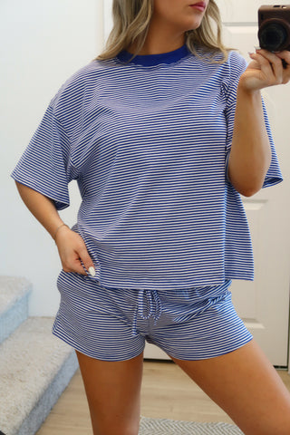 Royal Blue Striped T-Shirt