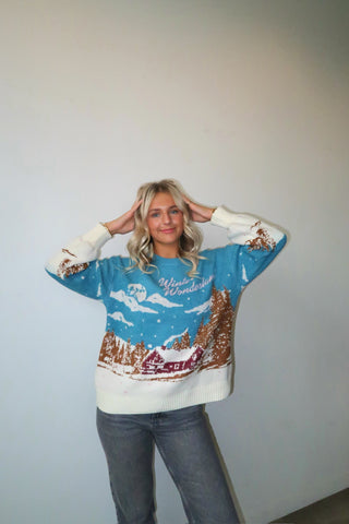 Winter Wonderland Dark Aqua Sweater