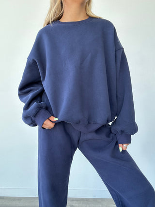 Navy Staple Oversized Crewneck