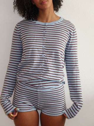 Blue and Brown Sweater Shorts