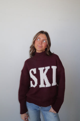 Burgundy Ski Knit Sweater