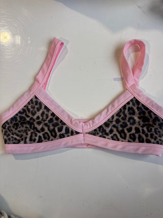 Leopard with Pink trim bikini Top