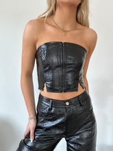 Load image into Gallery viewer, Faux Patent Leather Zip Up Front Top
