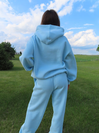 Pale Blue Staple Oversized Hoodie