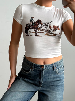 Graphic Western Short Sleeve Top