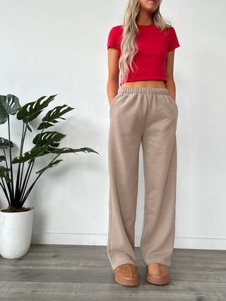 Long Sand Staple Wide Leg Sweatpants