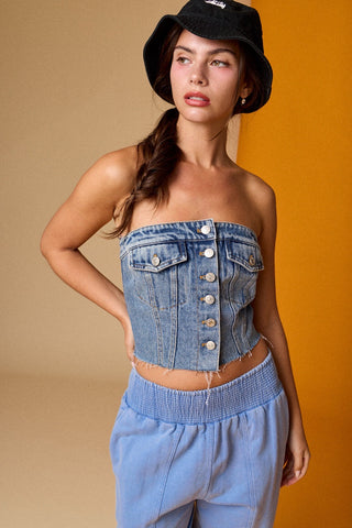 Denim Tube Top