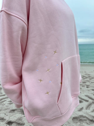 Blush Pink Embroider Van Star Hoodie