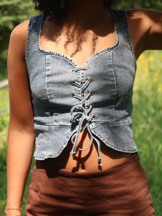 Denim Corset Top