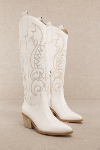 Mi.iM Giada White Cowgirl Boots