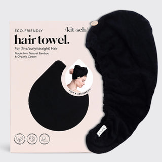 Kitsch Quick Dry Hair Towel - Eco Black