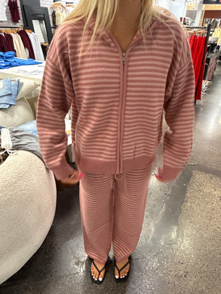 Pink Striped Knit Pants