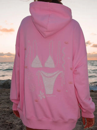 Lottie Pink Beaded Ocean Hoodie