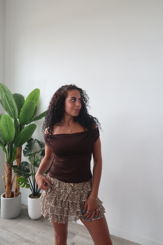 Chocolate Off The Shoulder Top