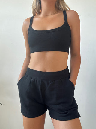 French Terry 3” Lounge Shorts - Black