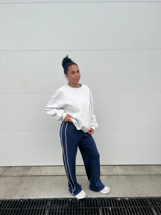 Modal Navy Flowy Side Stripe Track Pants