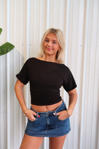 Medium Dark Denim Skort