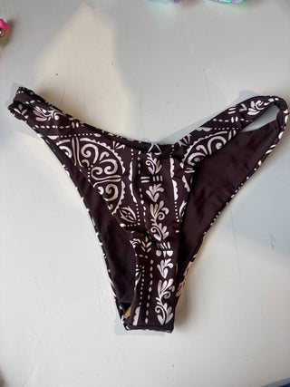 Brown and White Bikini Bottoms