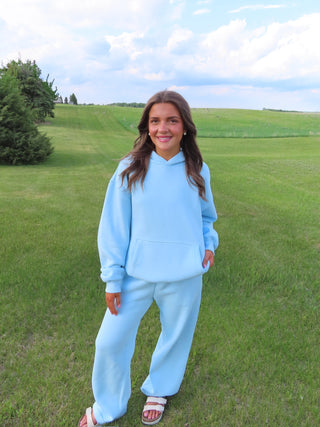 Pale Blue Staple Oversized Hoodie