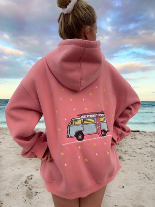Ice Cream Pink Embroidered Van Star Hoodie