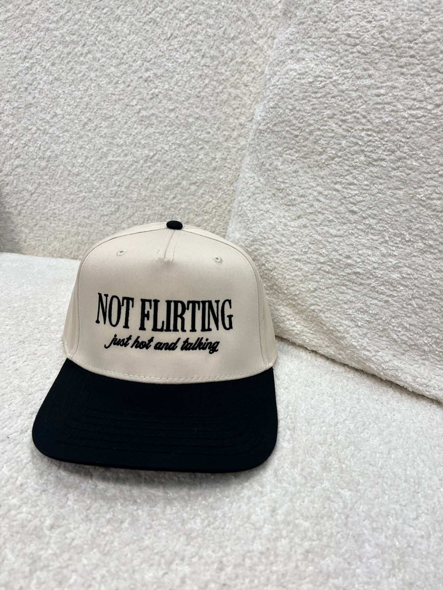 “Not Flirting Just Hot And Talking” Trucker Hat