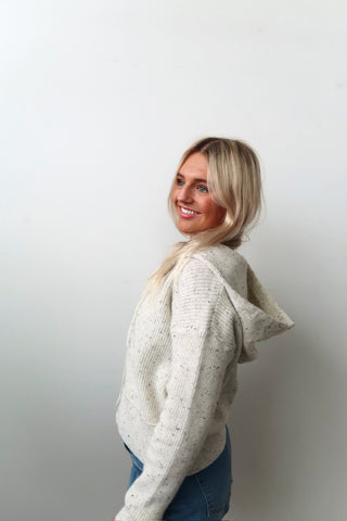 Speckled Knit Hoodie