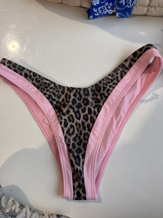Leopard with Pink Trip Bikini bottoms