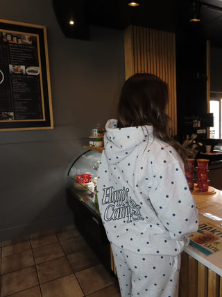 Happy Camp3r Heather Gray Polka Dot Appliqué Hoodie