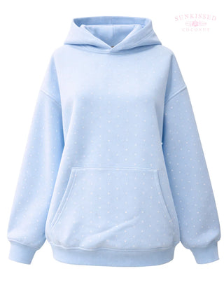 Light Blue Polka Dot Hoodie
