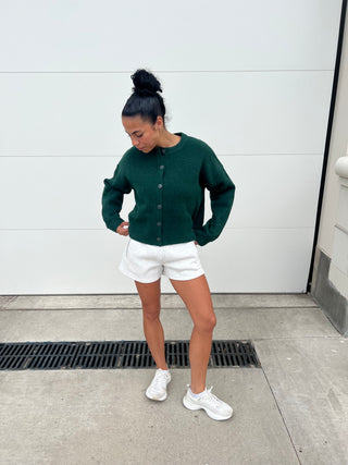 Dark Green Button Down Sweater