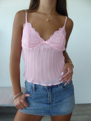 Pink Lace Cami