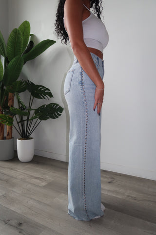 Daze Far Out High Rise Studded Jeans