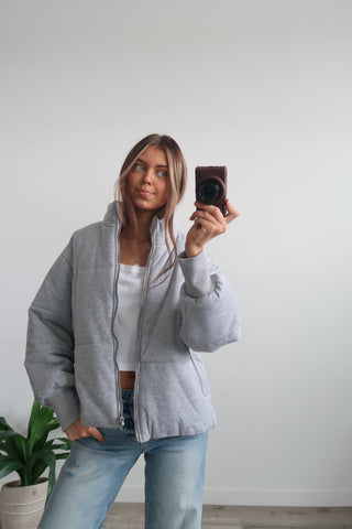 Heather Grey Puffer Jacket