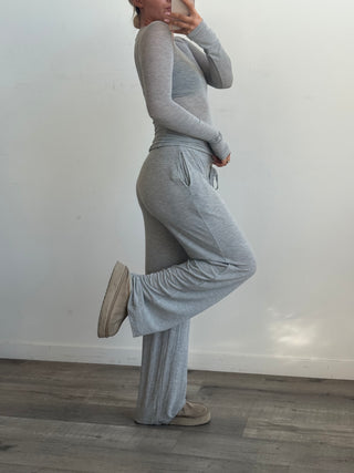 Light Grey Rayon Draw String Pajama Pant